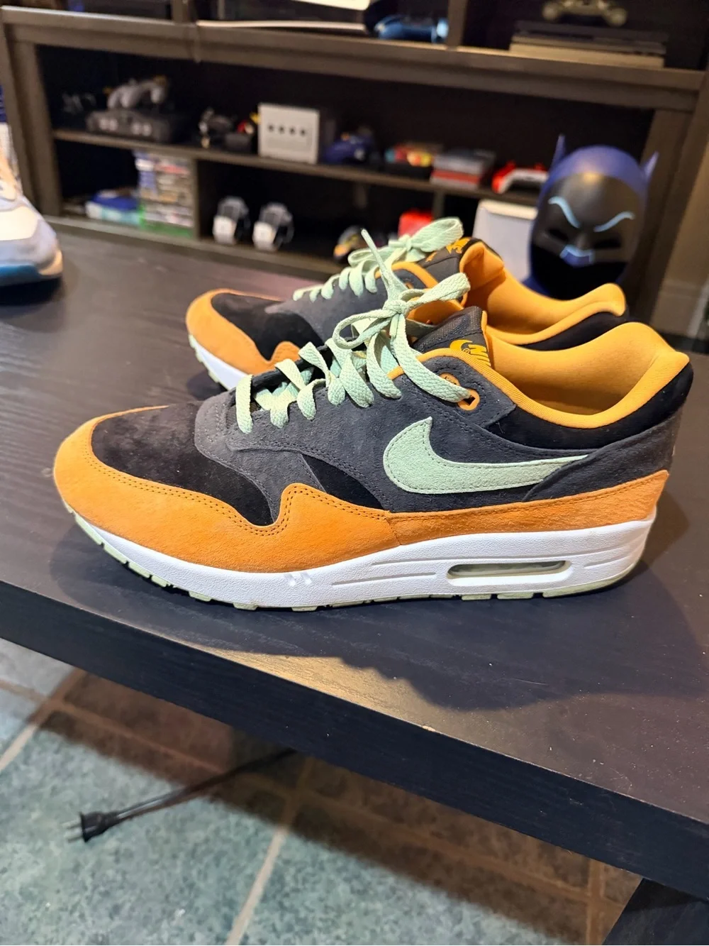 Size 11 Nike Men's Sneakers AirMax  - Black, Orange & Mint Accents